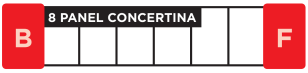 concertina cards 8 panel layout